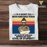 Personalized British Veterans/Soldier Tshirt Printed 22JUY-DT25