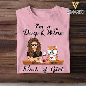 Personalized I'm A Dog And Wine Kind Of Girl Tshirt Printed QTHC2707