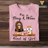 Personalized I'm A Dog And Wine Kind Of Girl Tshirt Printed QTHC2707