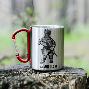 Personalized Australian Veterans/Soldier Carabiner Mug Printed 22JUY-DT28