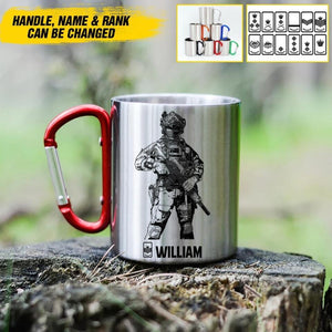 Personalized Australian Veterans/Soldier Carabiner Mug Printed 22JUY-DT28