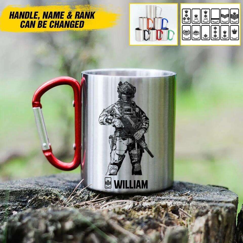 Personalized Australian Veterans/Soldier Carabiner Mug Printed 22JUY-DT28