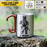 Personalized French Veterans/Soldier Carabiner Mug Printed 22JUY-DT28