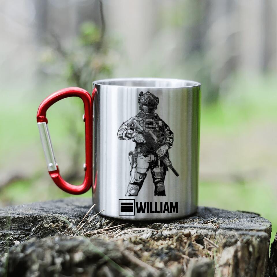 Personalized French Veterans/Soldier Carabiner Mug Printed 22JUY-DT28