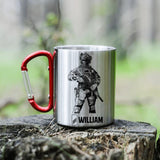 Personalized Swiss Veterans/Soldier Carabiner Mug Printed 22JUY-DT28
