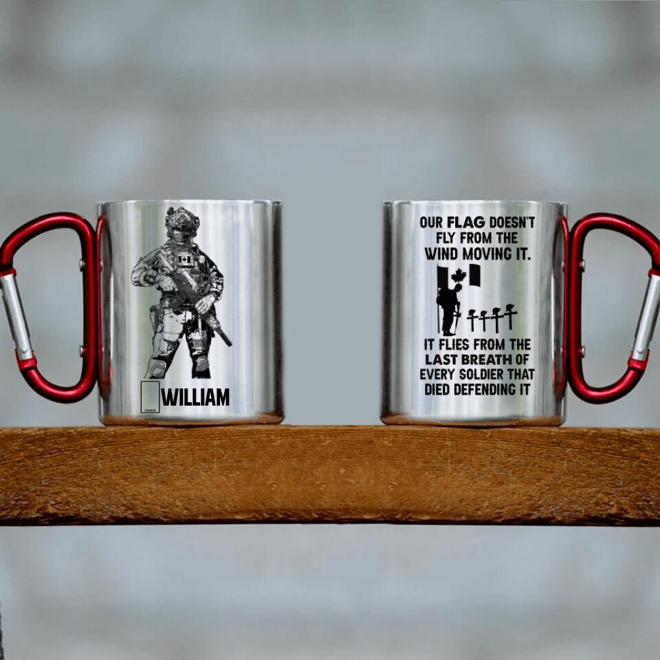 Personalized Canadian Veterans/Soldier Carabiner Mug Printed 22JUY-DT28