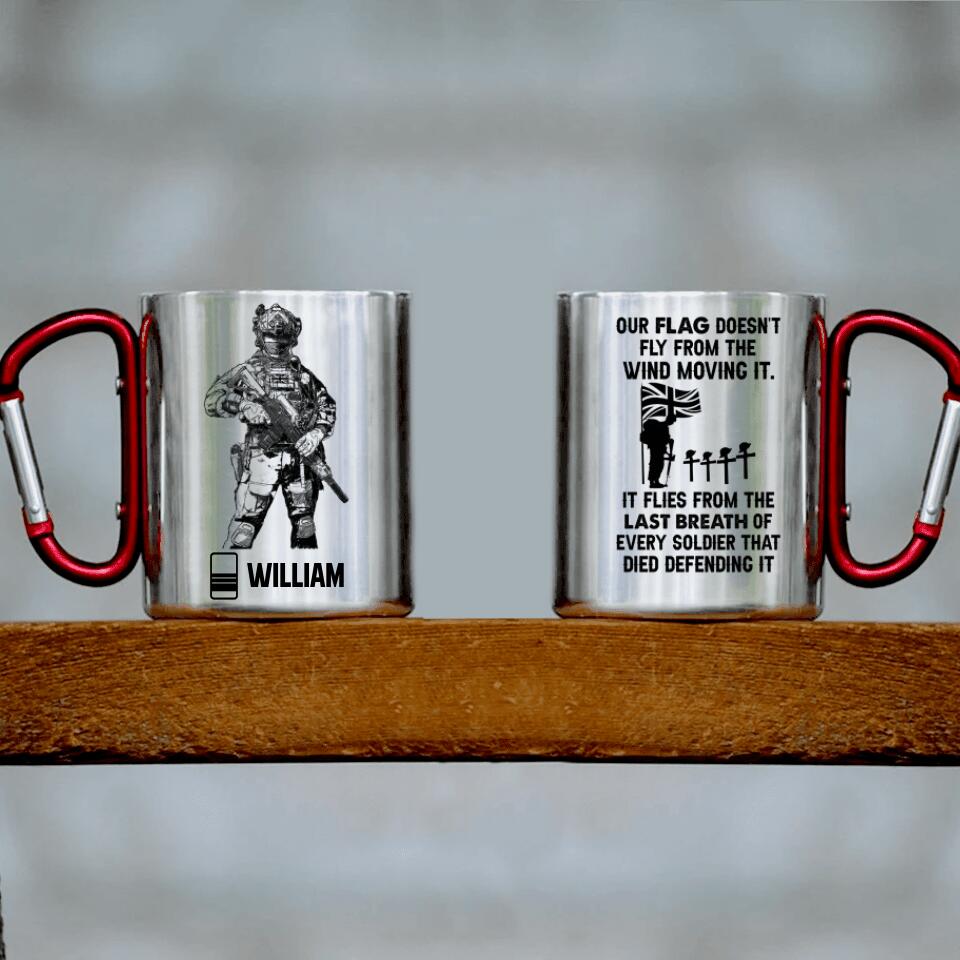 Personalized British Veterans/Soldier Carabiner Mug Printed 22JUY-DT28