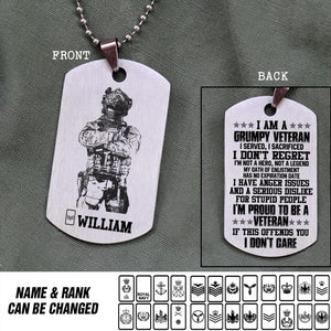 Personalized British Veterans/Soldier Necklaces Printed 22JUY-DT28