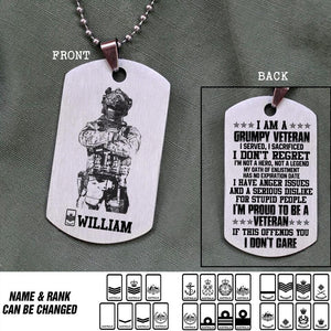 Personalized Australian Veterans/Soldier Necklaces Printed 22JUY-DT28