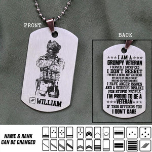 Personalized French Veterans/Soldier Necklaces Printed 22JUY-DT28