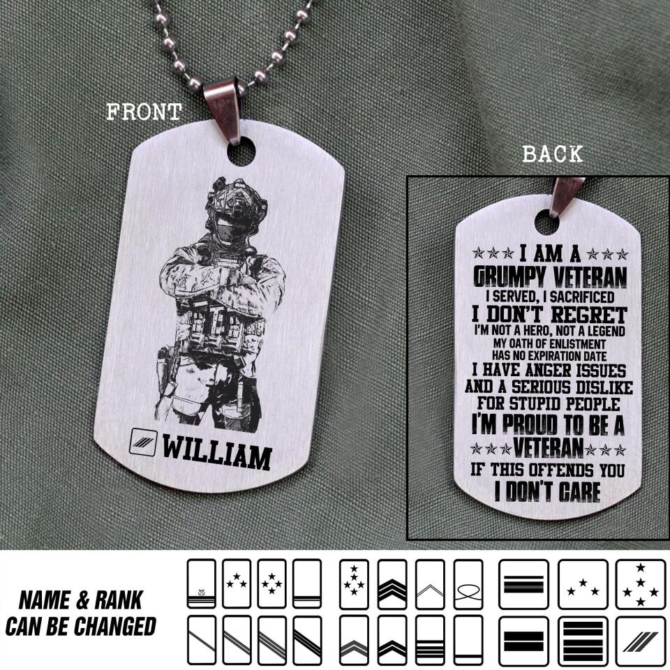 Personalized French Veterans/Soldier Necklaces Printed 22JUY-DT28