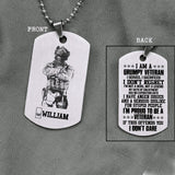 Personalized Australian Veterans/Soldier Necklaces Printed 22JUY-DT28
