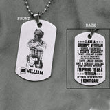 Personalized French Veterans/Soldier Necklaces Printed 22JUY-DT28