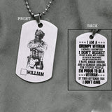 Personalized Swedish Veterans/Soldier Necklaces Printed 22JUY-DT28