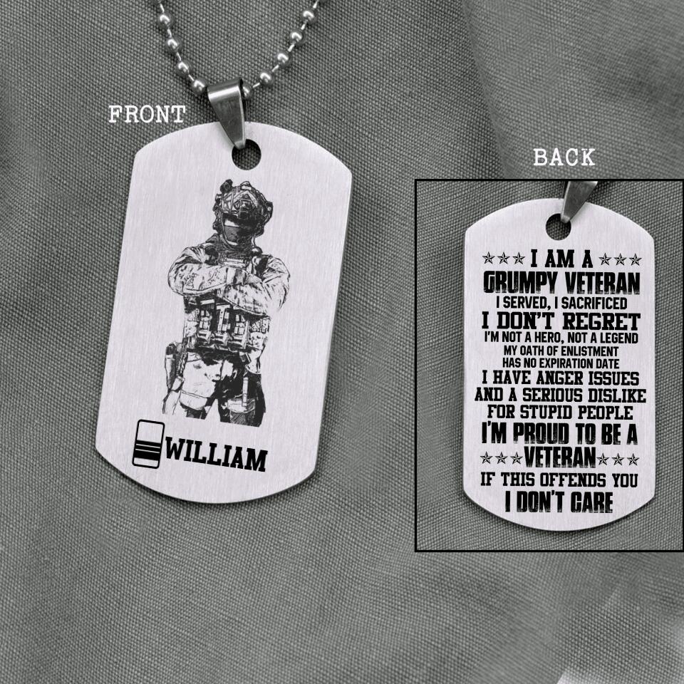 Personalized British Veterans/Soldier Necklaces Printed 22JUY-DT28