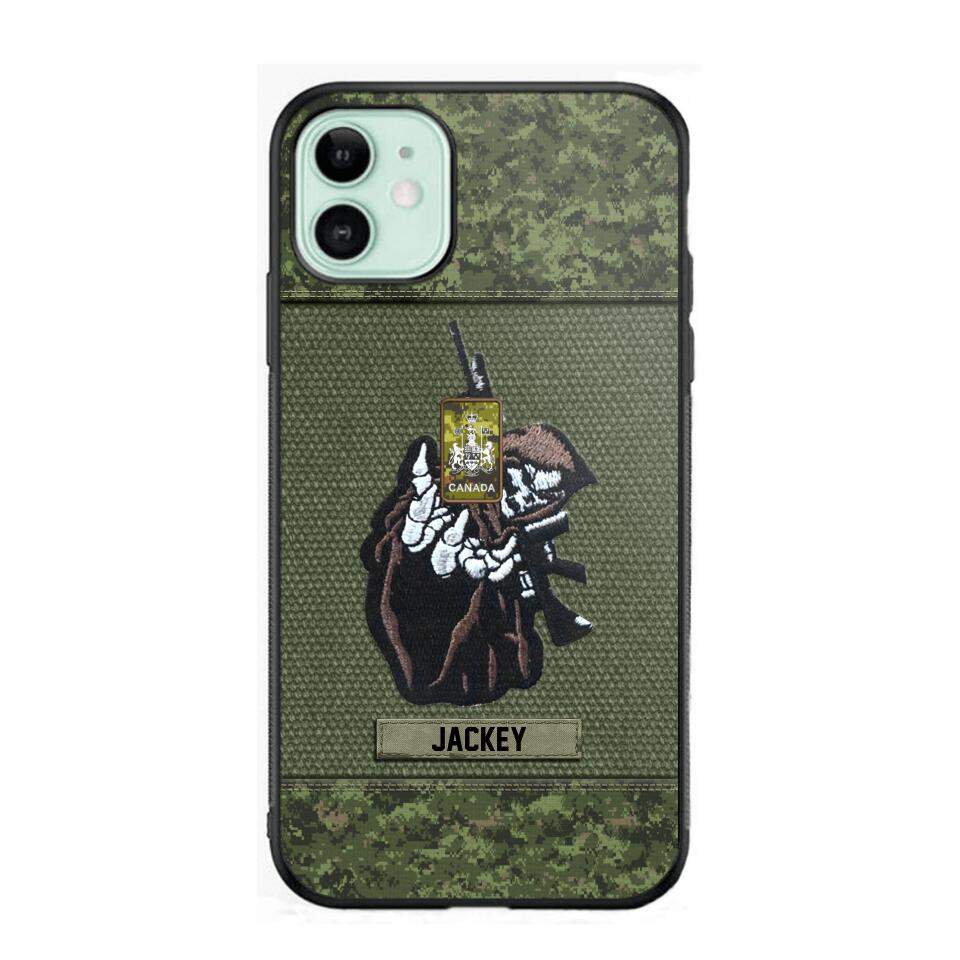 Personalized Canadian Soldier/Veterans Phone Case Printed 22JUY-HQ28