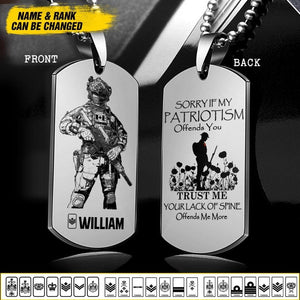 Personalized Sorry If My Patriotism Offends You Trust Me Canadian Solider/ Veteran Necklaces  Printed QTDT2807