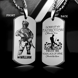 Personalized Sorry If My Patriotism Offends You Trust Me UK Solider/ Veteran Necklaces Printed QTDT2807