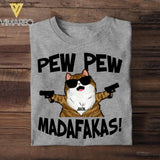 Personalized Pew Pew Madafakas Cat Tshirt QTDT2907