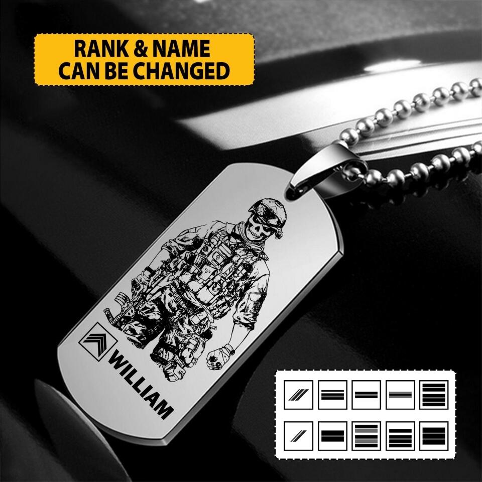 Personalized French Soldier Dog Tag Printed 22JUY-HY29