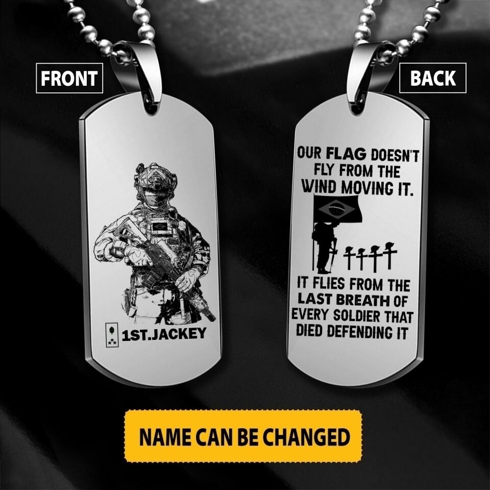 Personalized Brazilian Soldier/Veterans Necklaces Printed 22JUY-HY28