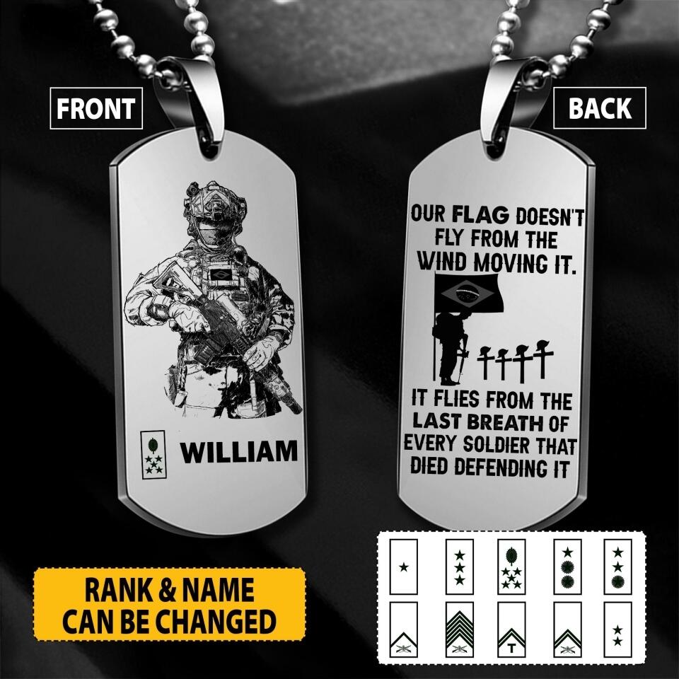 Personalized Brazilian Soldier/Veterans Necklaces Printed 22JUY-HY28