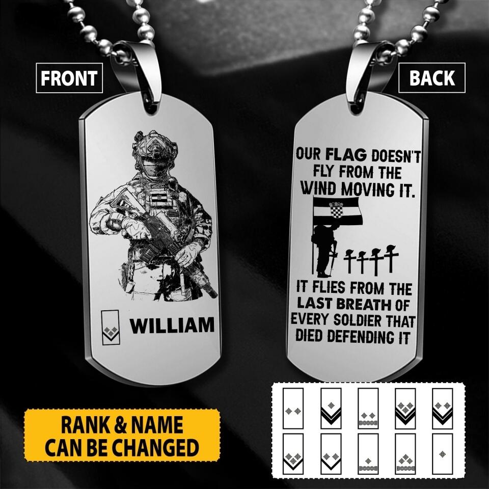 Personalized Croatian Soldier/Veterans Necklaces Printed 22JUY-HY28