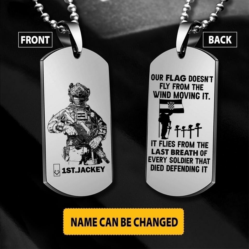 Personalized Croatian Soldier/Veterans Necklaces Printed 22JUY-HY28