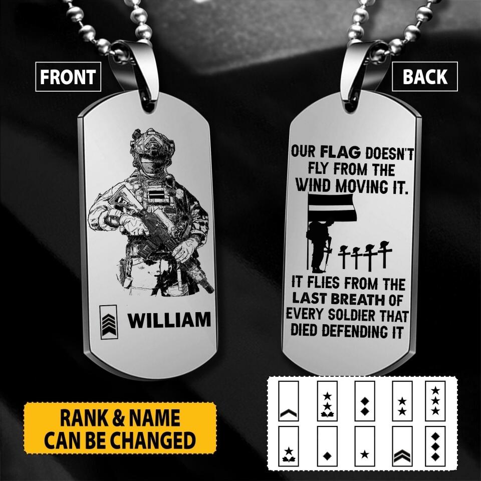 Personalized Latvian Soldier/Veterans Necklaces Printed 22JUY-HY28