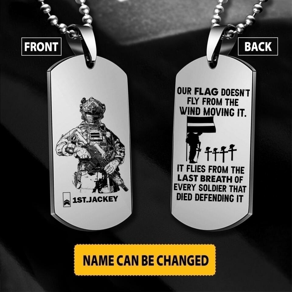 Personalized Latvian Soldier/Veterans Necklaces Printed 22JUY-HY28