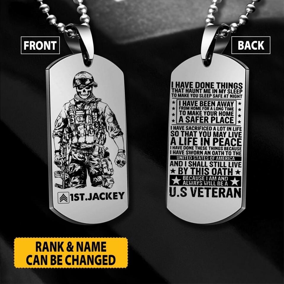 Personalized U.S Soldier/Veterans Necklaces Printed 22JUY-HY30