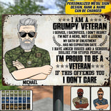 Personalized Grumpy Canadian Veterans Metal Sign Printed 22JUY-DT30