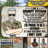 Personalized Grumpy British Veterans Metal Sign Printed 22JUY-DT30