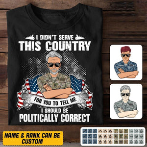 Personalized I Didn't Serve This Country For Pussies To Tell Me Us Veteran/ Solider Tshirt Printed QTVQ3007