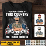 Personalized I Didn't Serve This Country For Pussies To Tell Me Us Veteran/ Solider Tshirt Printed QTVQ3007