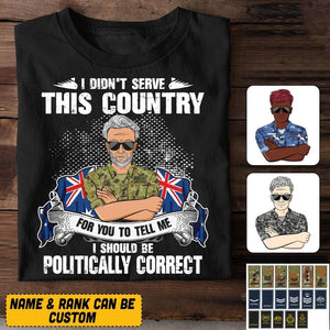 Personalized I Didn't Serve This Country For Pussies To Tell Me Australian Veteran/ Solider Tshirt Printed QTVQ3007