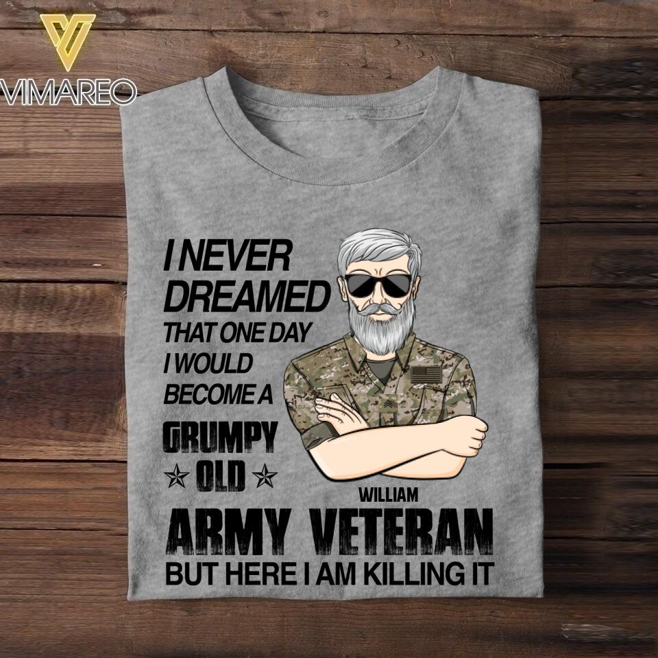 Personalized Grumpy Old US Veteran Tshirt Printed 22AUG-DT01