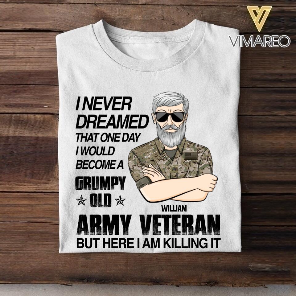 Personalized Grumpy Old US Veteran Tshirt Printed 22AUG-DT01