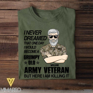 Personalized Grumpy Old US Veteran Tshirt Printed 22AUG-DT01