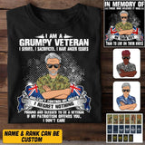 Personalized I Am An Australian Grumpy Veteran/ Solider In Memory Of Those Who Believed It Was Tshirt Printed QTVQ0108