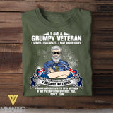 Personalized I Am An Australian Grumpy Veteran/ Solider In Memory Of Those Who Believed It Was Tshirt Printed QTVQ0108
