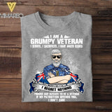 Personalized I Am An Australian Grumpy Veteran/ Solider In Memory Of Those Who Believed It Was Tshirt Printed QTVQ0108