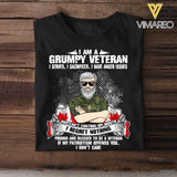 Personalized I Am A Canadian Grumpy Veteran/ Solider In Memory Of Those Who Believed It Was Tshirt Printed QTVQ0108