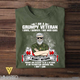 Personalized I Am A Canadian Grumpy Veteran/ Solider In Memory Of Those Who Believed It Was Tshirt Printed QTVQ0108