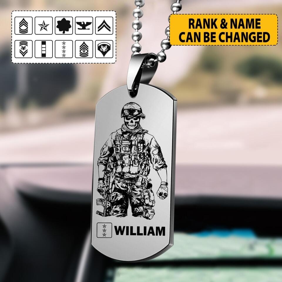 Personalized U.S Soldier/Veterans Car Hanging Printed 22AUG-HY01