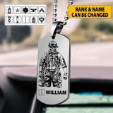 Personalized U.S Soldier/Veterans Car Hanging Printed 22AUG-HY01