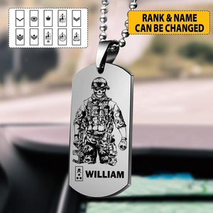 Personalized Canadian Soldier/Veterans Car Hanging Printed 22AUG-HY01