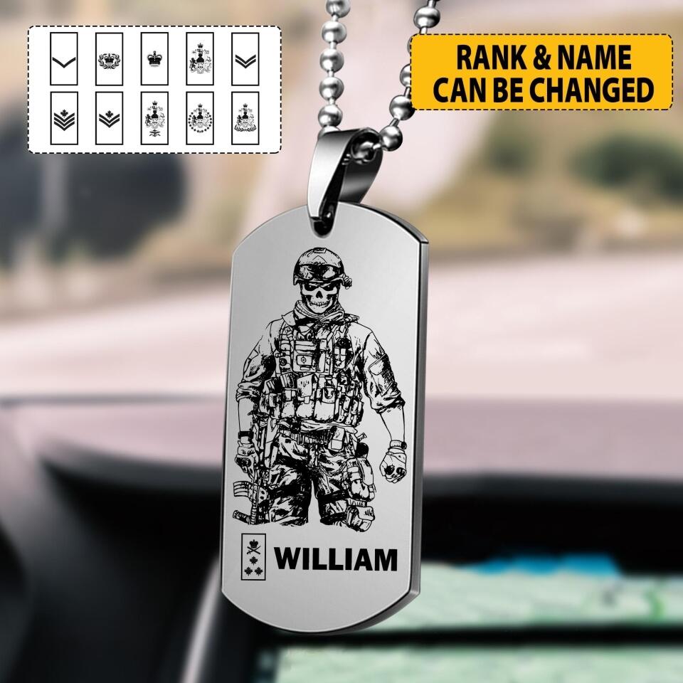 Personalized Canadian Soldier/Veterans Car Hanging Printed 22AUG-HY01