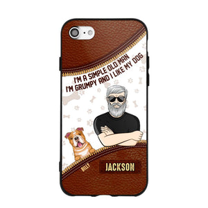 Personalized I'm A Simple Old Man, I'm Grumpy And I LIke My Dog Phone Case Printed NQDT0108