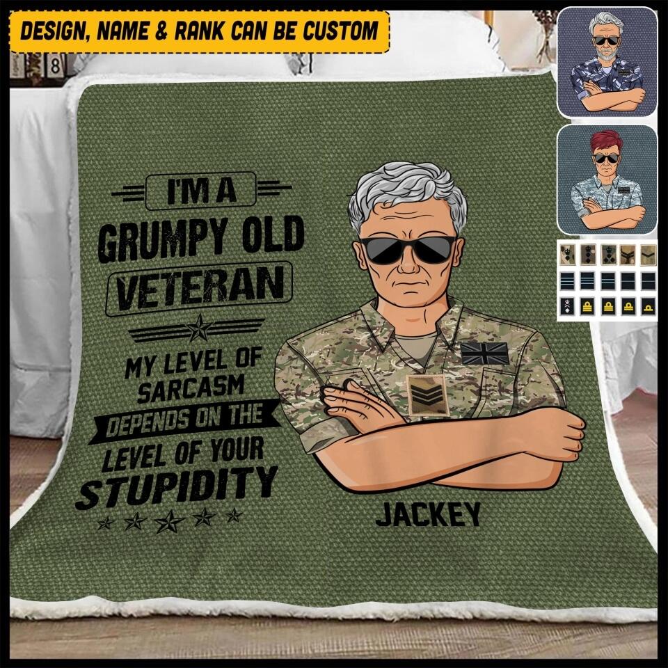 Personalized British Veterans/Soldier Quilt Blanket Printed 22JUL-HQ01